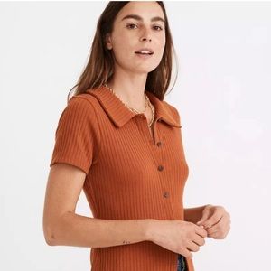Madewell Ribbed Button Front Tee